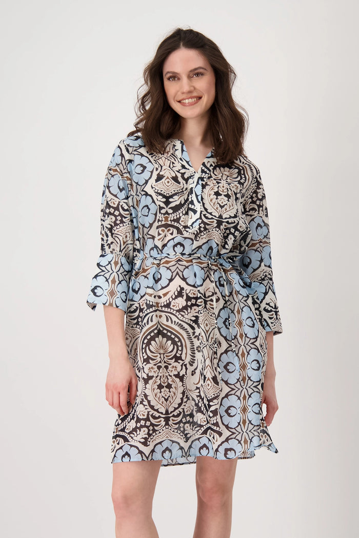 Monari Beach tunic with ornamental pattern 409813