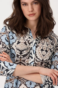 Monari Beach tunic with ornamental pattern 409813