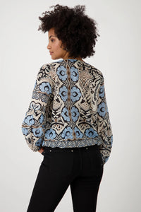 Monari Blouse with ornamental pattern 409814
