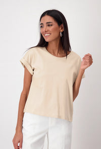 Monari T-shirt with sleeve cuffs 409885