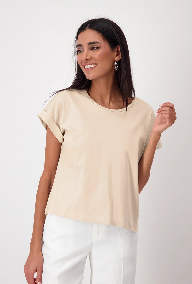 Monari T-shirt with sleeve cuffs 409885