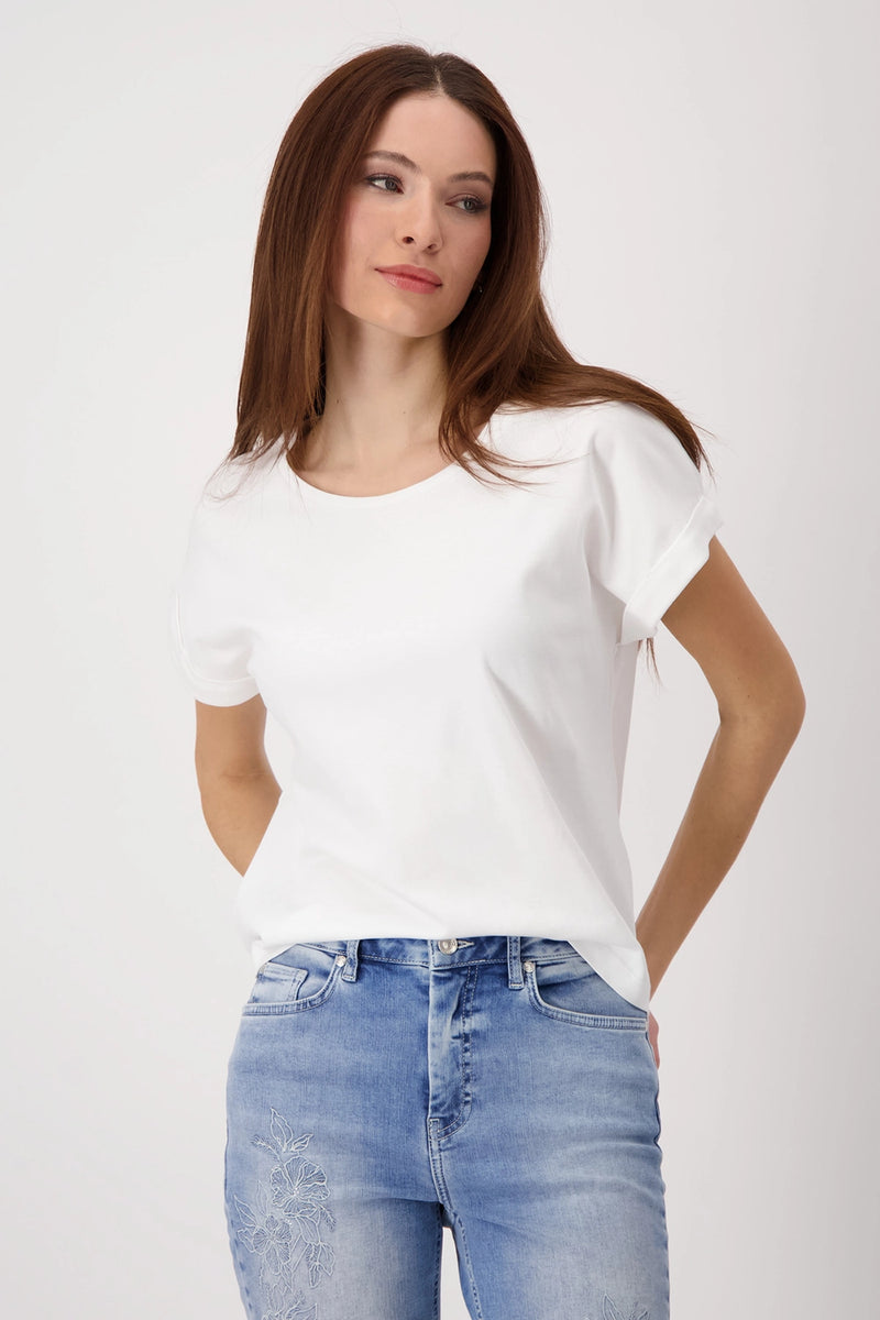Monari T-shirt with sleeve cuffs 409885