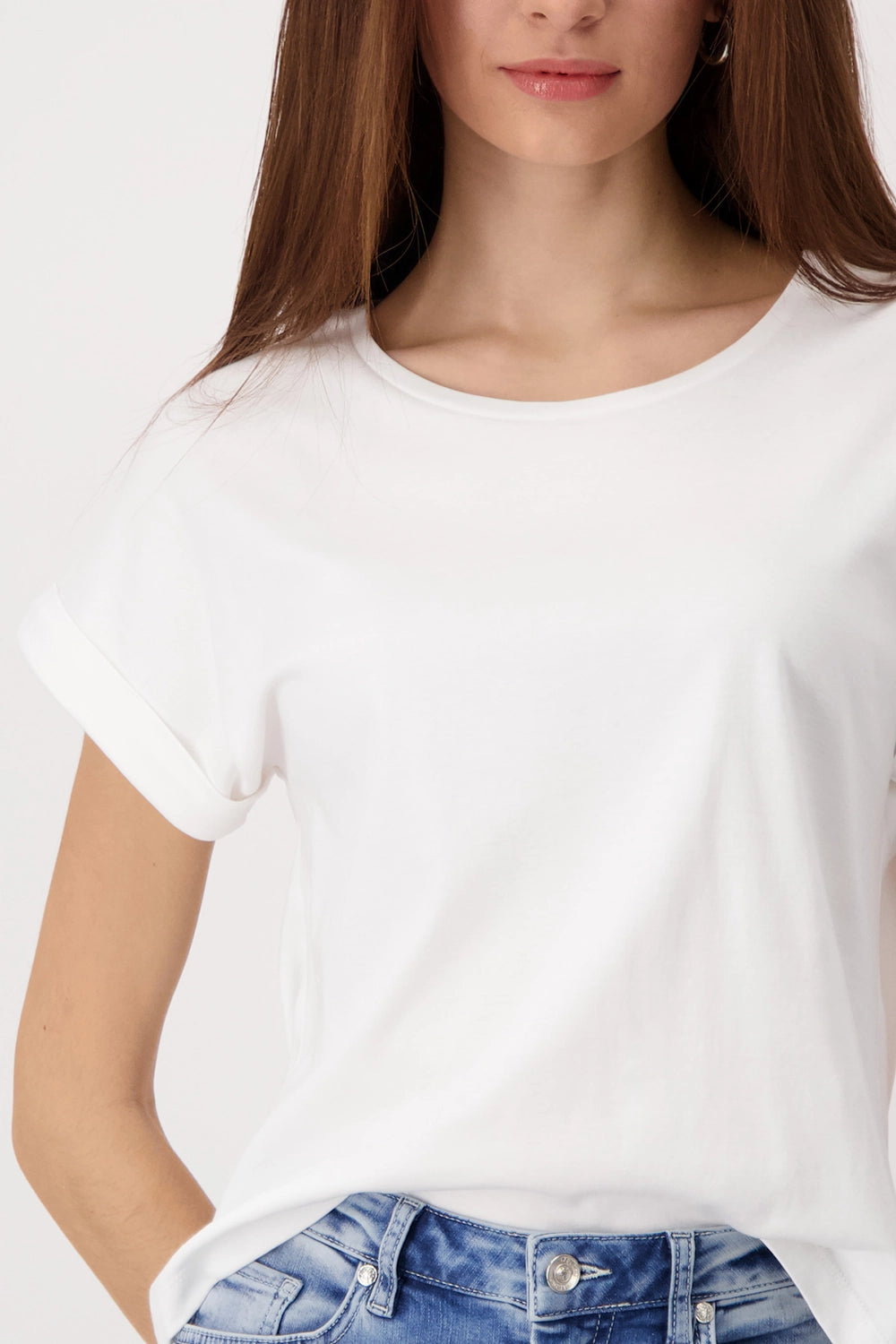 Monari T-shirt with sleeve cuffs 409885