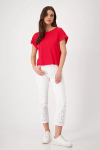 Monari T-shirt with sleeve cuffs 409885