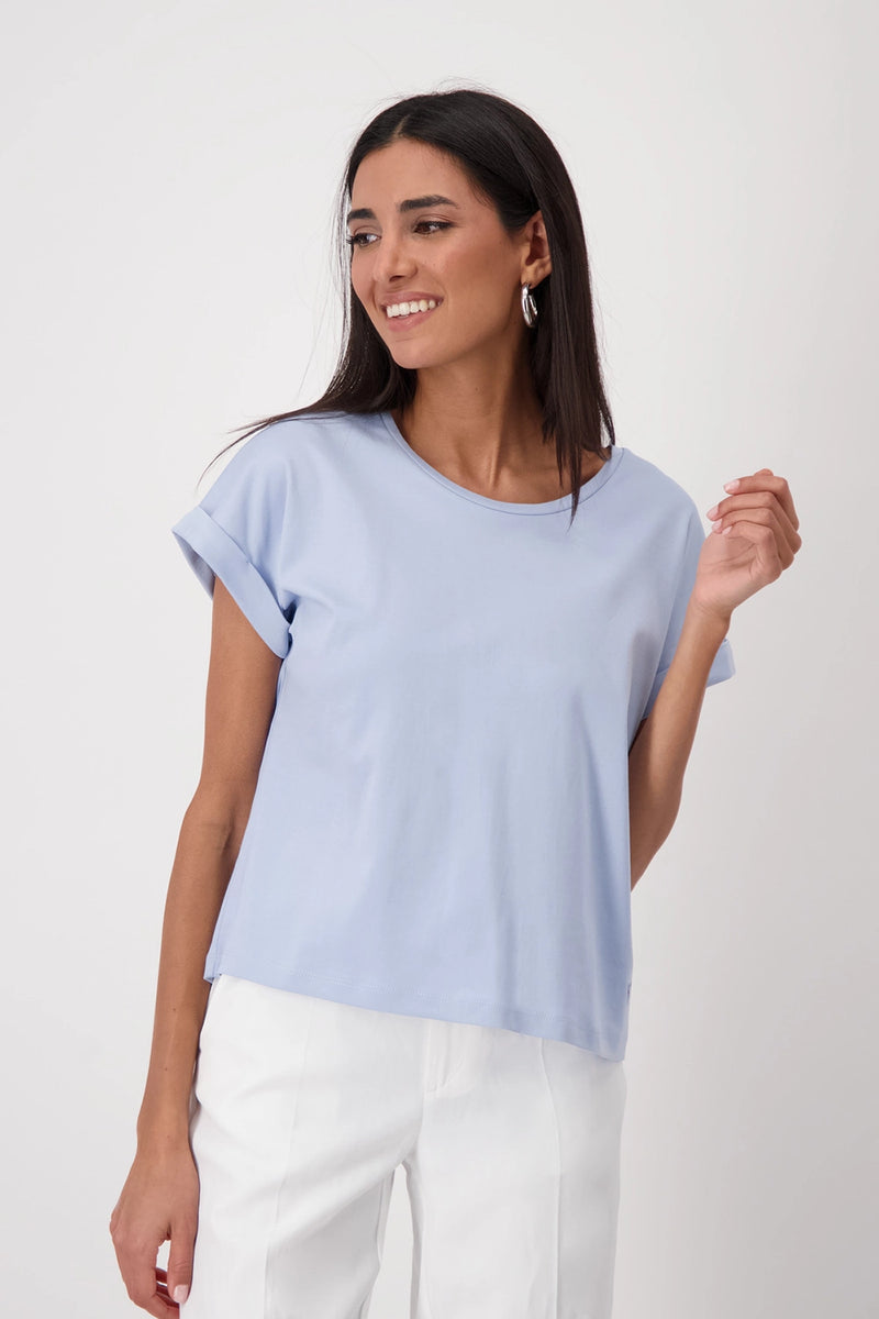 Monari T-shirt with sleeve cuffs 409885