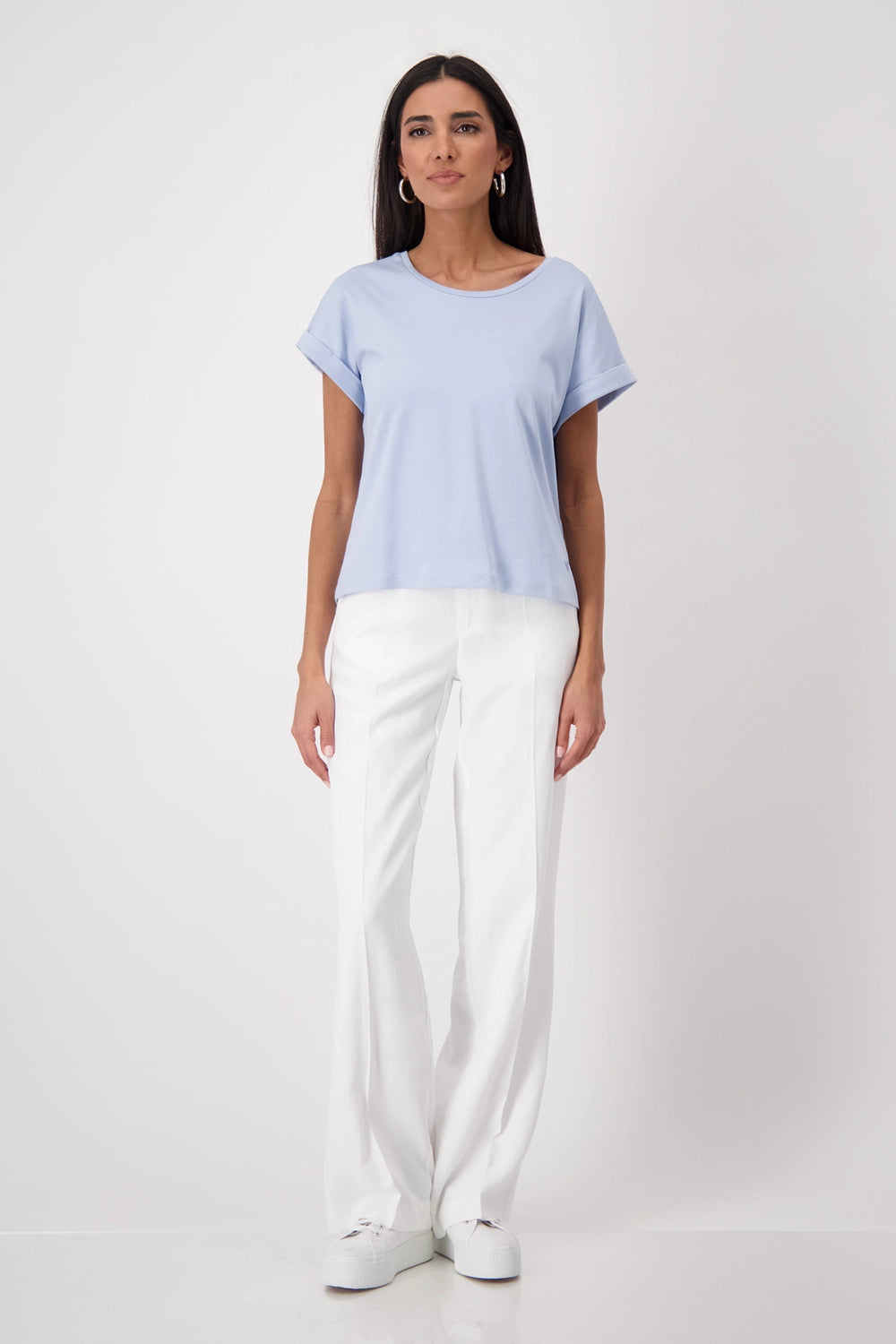 Monari T-shirt with sleeve cuffs 409885