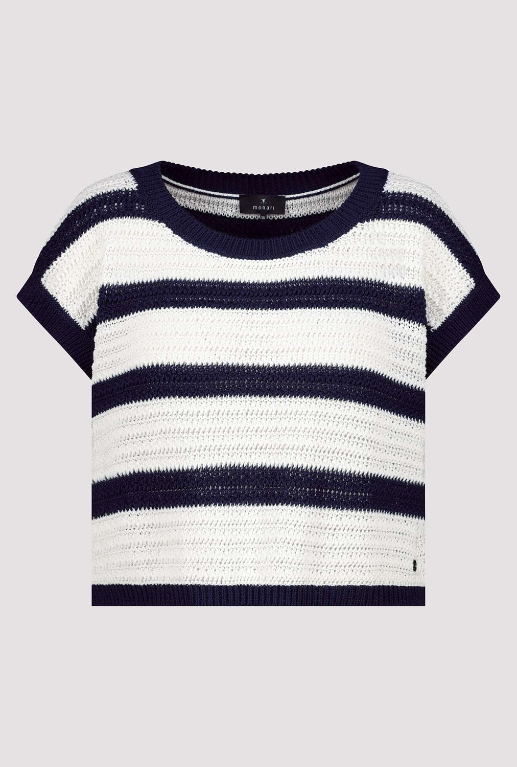 Monari Short-sleeved knitted jumper with stripes 409956