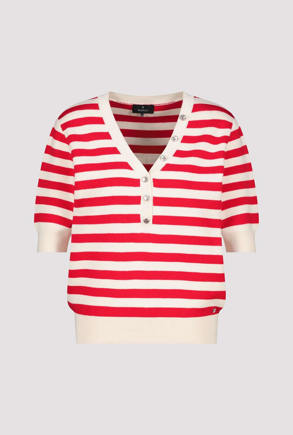 Monari Short-sleeved knitted jumper with buttons 409958