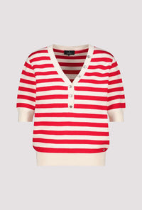 Monari Short-sleeved knitted jumper with buttons 409958