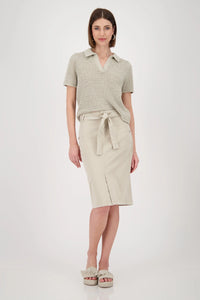 Monari Ajour polo shirt with rhinestones 409971