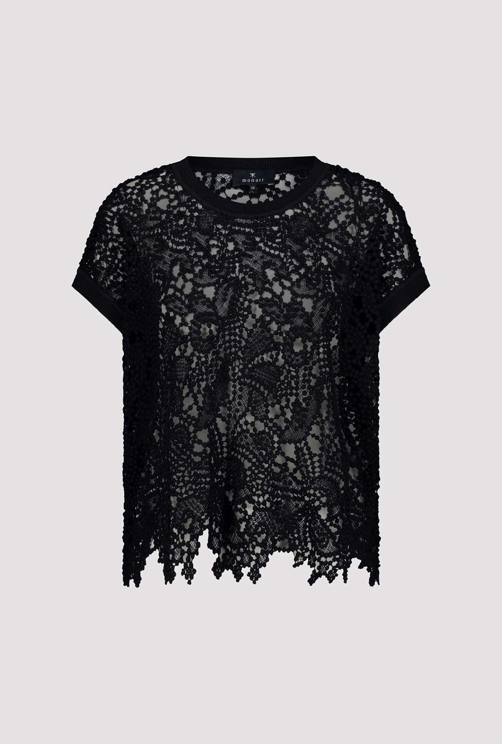 Monari Short-sleeved Top with lace detail 409994