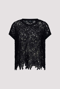 Monari Short-sleeved Top with lace detail 409994