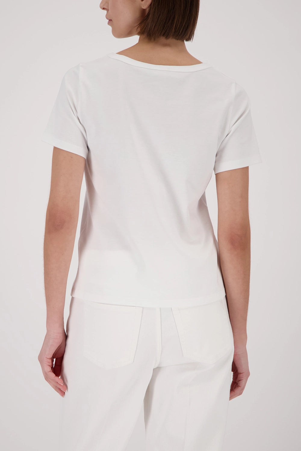 Monari T-Shirt With Rhinestones in Off-White 410081 - Pre-Order July Delivery