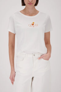 Monari T-Shirt With Rhinestones in Off-White 410081 - Pre-Order July Delivery