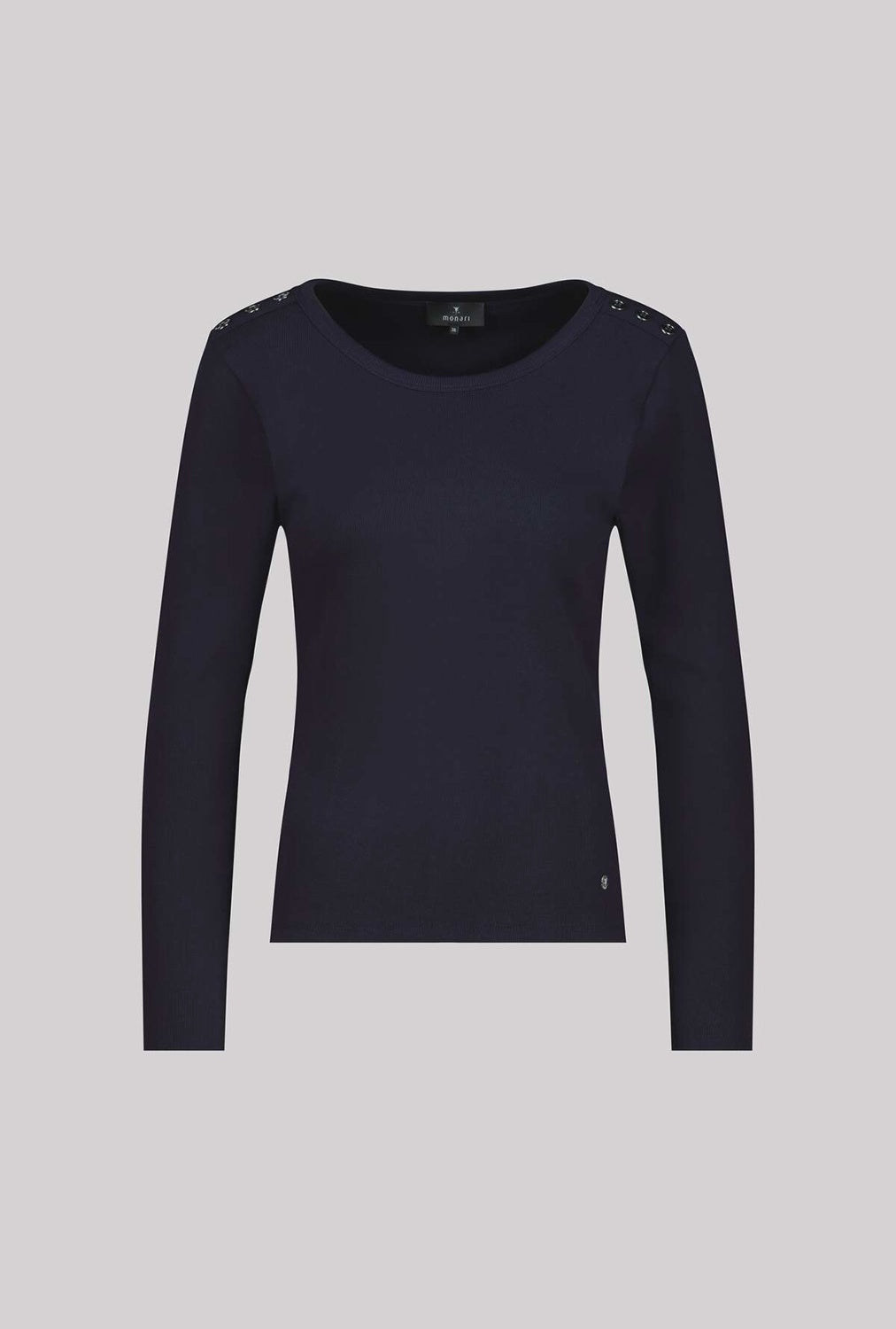 Monari Long-Sleeve Shirt With Button Placket in Marine 410104