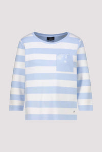 Monari Sweatshirt With Stripes in Light Sky Striped 410146 - Pre-Order July Delivery