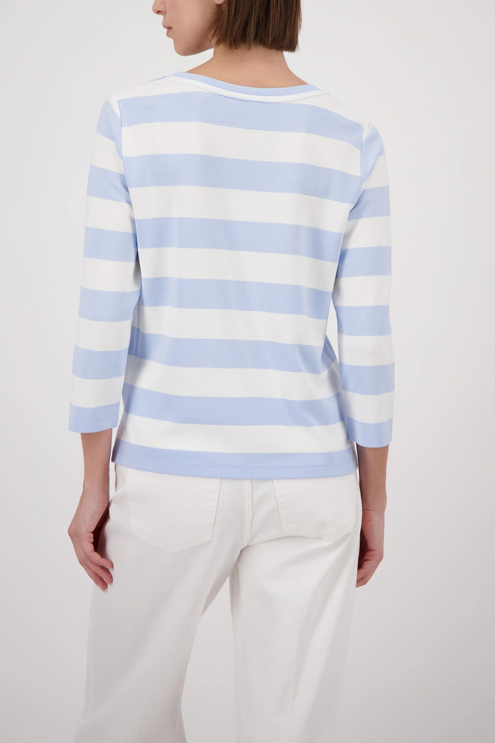 Monari Sweatshirt With Stripes in Light Sky Striped 410146 - Pre-Order July Delivery