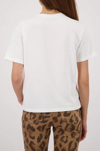 Monari T-Shirt With Decorative Lettering in Off-White 410183 - Pre-Order July Delivery