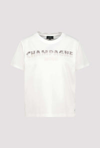 Monari T-Shirt With Rhinestones in Off-White 410196 - Pre-Order July Delivery