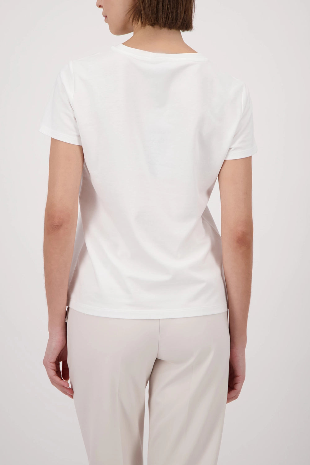 Monari T-Shirt With Rhinestones in Off-White 410196 - Pre-Order July Delivery