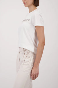 Monari T-Shirt With Rhinestones in Off-White 410196 - Pre-Order July Delivery