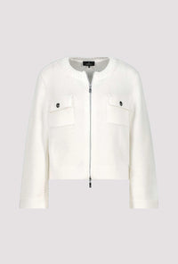 Monari Cardigan With Flap Pockets in Off-White 410209 - Pre-Order July Delivery
