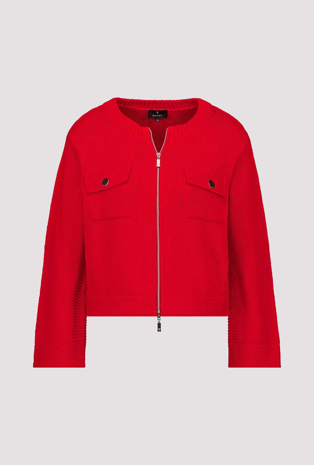 Monari Cardigan With Flap Pockets in Chilli Pepper 410209 - Pre-Order July Delivery