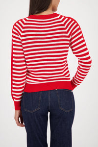 Monari Striped Jumper in Chilli Pepper Striped 410217 - Pre-Order July Delivery
