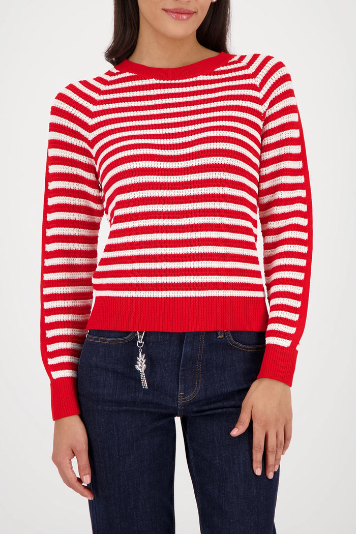 Monari Striped Jumper in Chilli Pepper Striped 410217 - Pre-Order July Delivery