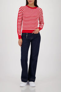 Monari Striped Jumper in Chilli Pepper Striped 410217 - Pre-Order July Delivery