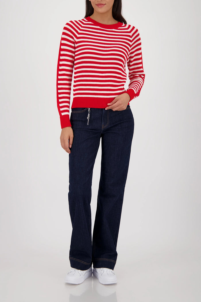 Monari Striped Jumper in Chilli Pepper Striped 410217 - Pre-Order July Delivery