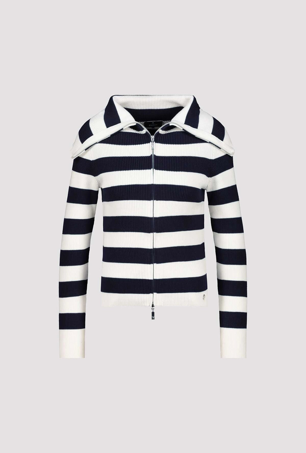 Monari Troyer Cardigan in Marine Striped 410219 - Pre-Order July Delivery