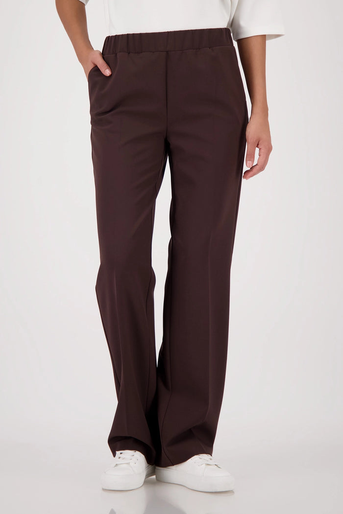 Monari Straight-Leg Pants in Dark Chocolate 410328 - Pre-Order July Delivery