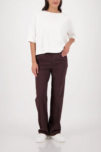Monari Straight-Leg Pants in Dark Chocolate 410328 - Pre-Order July Delivery