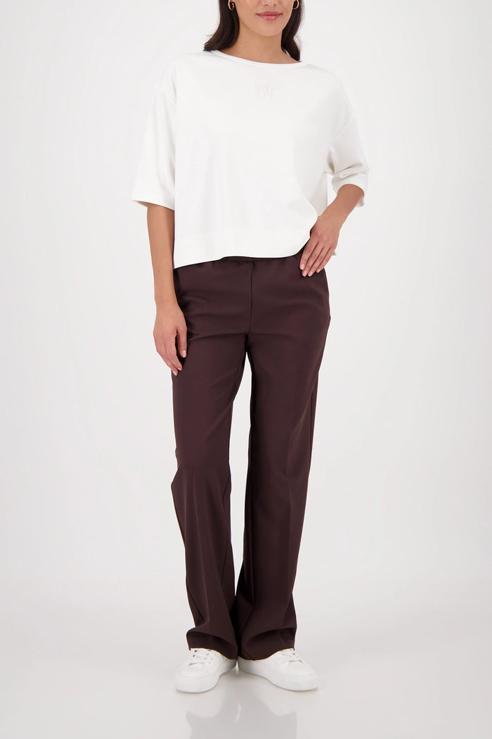 Monari Straight-Leg Pants in Dark Chocolate 410328 - Pre-Order July Delivery