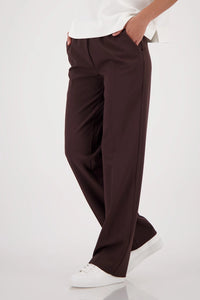 Monari Straight-Leg Pants in Dark Chocolate 410328 - Pre-Order July Delivery
