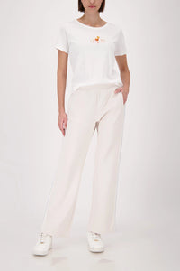 Monari Joggers With Lurex Stripes in Champagne Beige 410336 - Pre-Order July Delivery