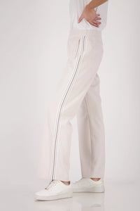 Monari Joggers With Lurex Stripes in Champagne Beige 410336 - Pre-Order July Delivery