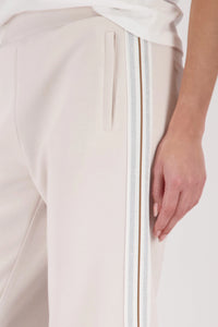 Monari Joggers With Lurex Stripes in Champagne Beige 410336 - Pre-Order July Delivery