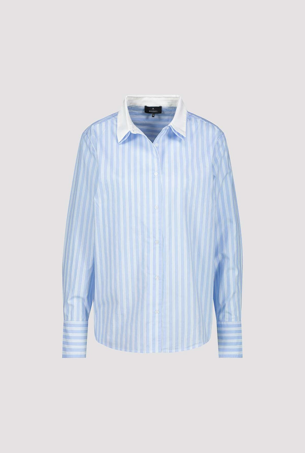 Monari Striped Blouse in Light Sky Pattern 410358 - Pre-Order July Delivery
