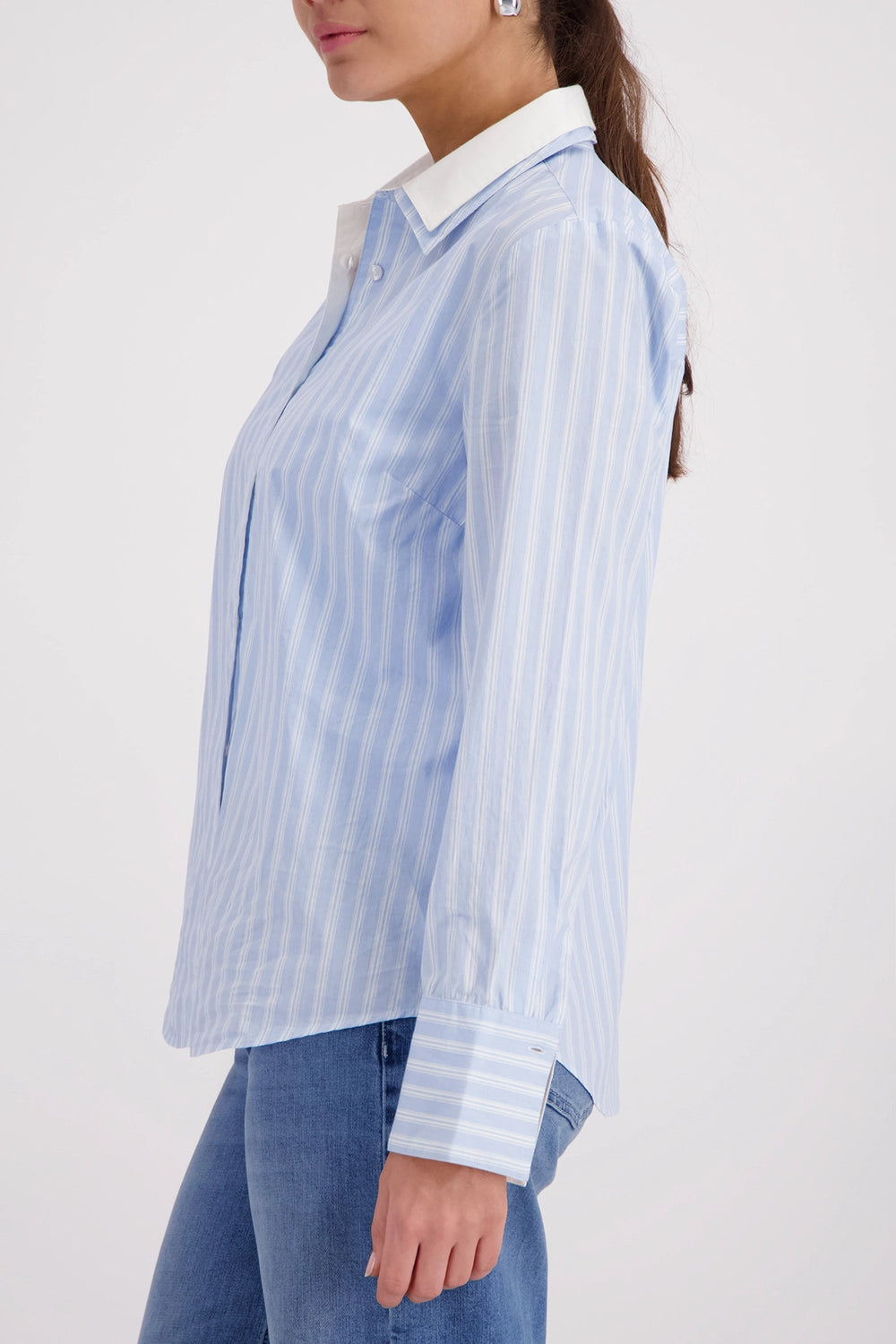 Monari Striped Blouse in Light Sky Pattern 410358 - Pre-Order July Delivery