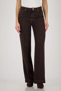 Monari Straight-Leg Pants in Dark Chocolate 410361 - Pre-Order July Delivery