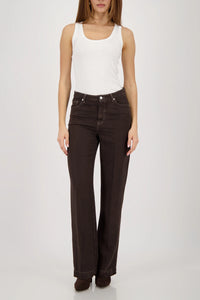 Monari Straight-Leg Pants in Dark Chocolate 410361 - Pre-Order July Delivery