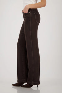 Monari Straight-Leg Pants in Dark Chocolate 410361 - Pre-Order July Delivery
