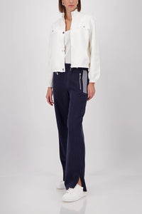 Monari Wide-Leg Joggers With Stripe Details in Marine 410408 - Pre-Order July Delivery