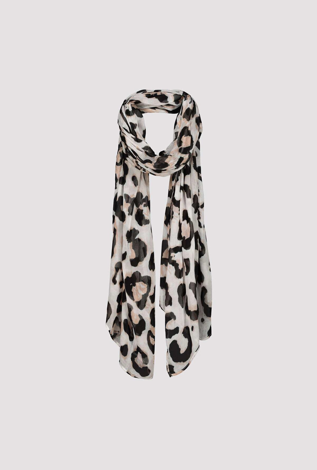 Monari Scarf With Leopard Print in Biscotti Pattern 410446 - Pre-Order July Delivery