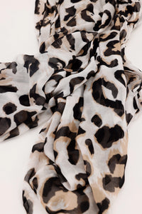 Monari Scarf With Leopard Print in Biscotti Pattern 410446 - Pre-Order July Delivery