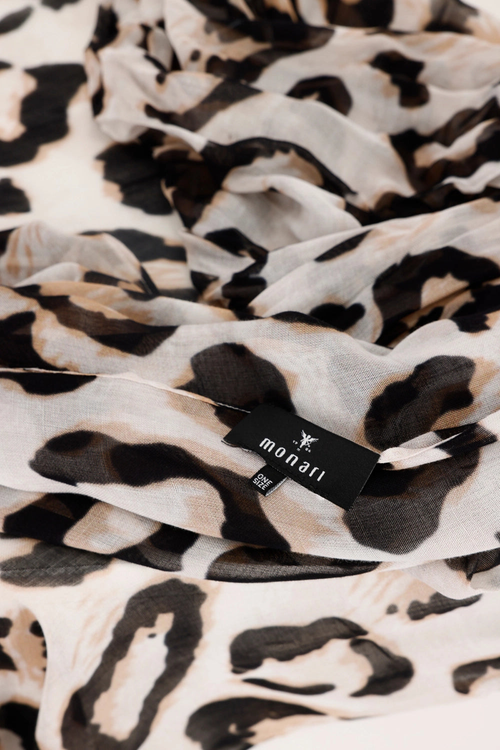 Monari Scarf With Leopard Print in Biscotti Pattern 410446 - Pre-Order July Delivery