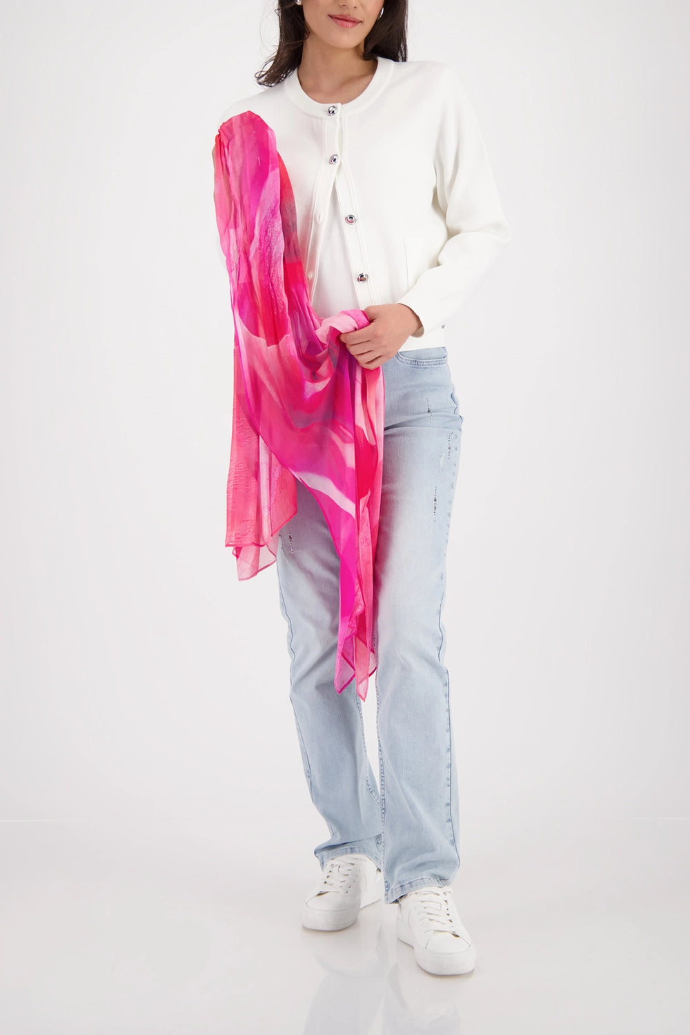 Monari Scarf With Allover Pattern in Spring Flower Pattern 410462 - Pre-Order July Delivery