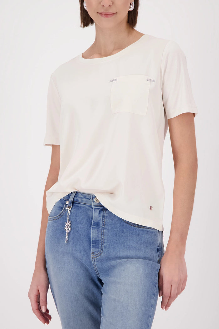 Monari Blouse With Rhinestones in Champagne Beige 410467 - Pre-Order July Delivery